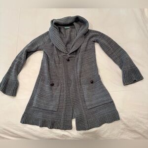 Goddis Shawl Collar Cardigan Sweater Blue S/M